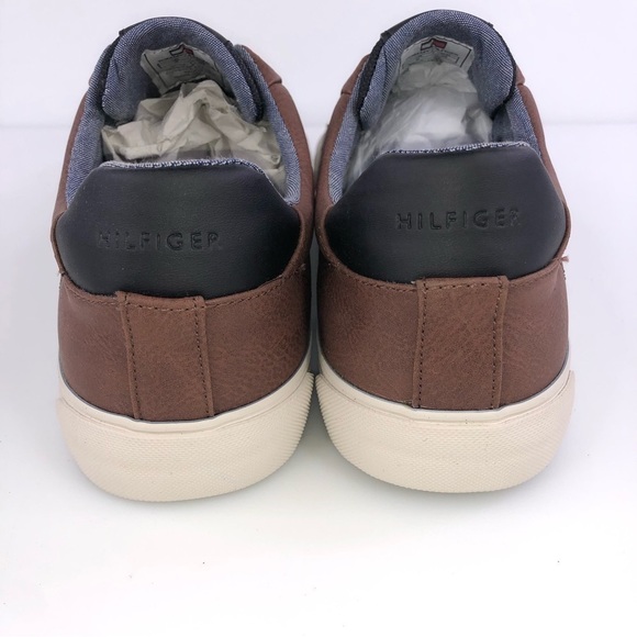 Tommy Hilfiger Mens Ref Leather Low Top Lace Up Fashion Brown, US size 9 - Picture 8 of 8